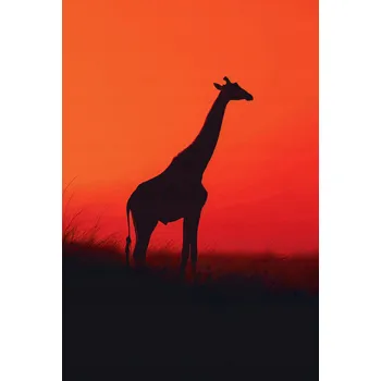 Plakát Plakát Žirafa v černé barvě bez rámu 61 x 90,5 cm