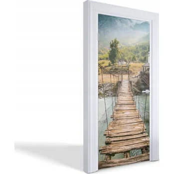 Fototapeta Samolepící nálepka na dveře skříně Závěsný horský most 95 x 205 cm