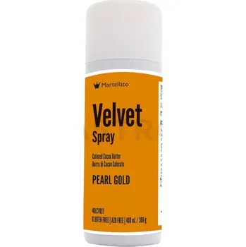 Potravinářské barvivo Semiš ve spreji 400 ml - perleťově zlatý | MARTELLATO, Velvet spray