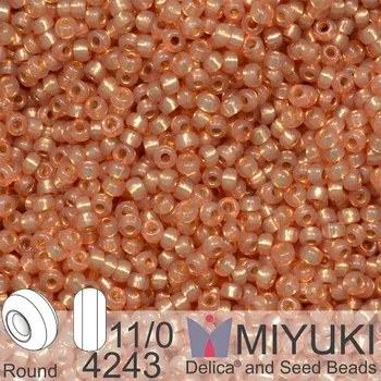 Korálek Korálky Miyuki Round 11/0. Barva 4243 Duracoat Silverlined Dyed Topaz Gold. Balení 5g.