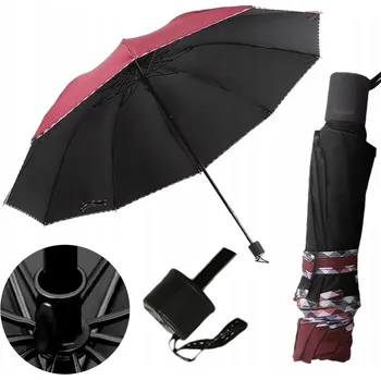 Deštník DKM dlouhý skládací deštník XL s pouzdrem červený