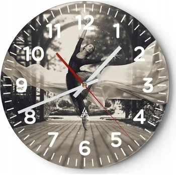 Hodiny Kuchyňské nástěnné hodiny 30x30 Baletka Moderní skleněné hodiny do obýváku Tiché