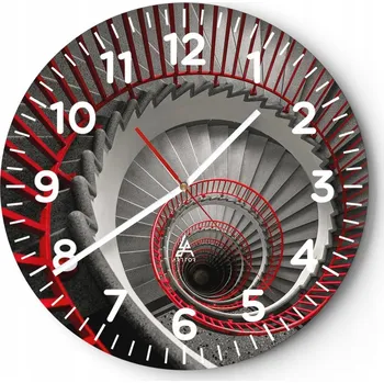 Hodiny Nástěnné hodiny do obýváku 40x40 Architektura Skleněné hodiny Loft Tiché