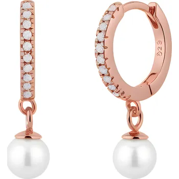 Náušnice Olivie Stříbrné náušnice s perlou ROSE 9351 Ag 925; ≤1,7 g.