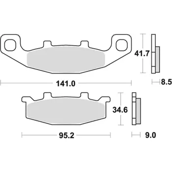 Brzdová destička brzdové destičky, BRAKING (semi-metalická směs SM1) 2 ks v balení M501-117