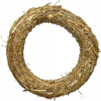 Věnec Slaměný vánoční věnec k dotvoření DIY 15 cm
