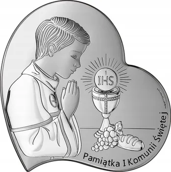 Obraz STŘÍBRNÝ OBRAZ Chlapeček Svaté Přijímání + GRAVÍROVÁNÍ