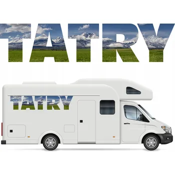 Samolepicí dekorace na vozidlo NÁLEPKA na auto Karavan TATRY HORY 25x115cm