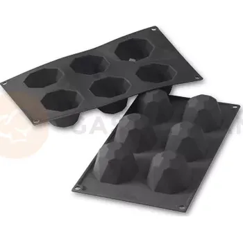 Kuchyňská sůl Silikonová forma na monoporce, 6 otvorů 68x45 mm - 30SF049 | MARTELLATO, Diamond