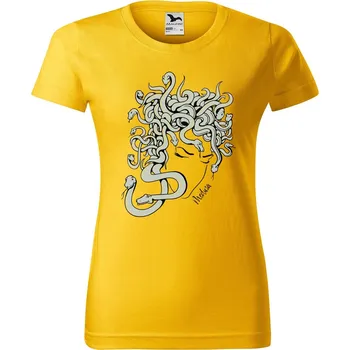 Dámské oblečení DOBRÝ TRIKO Dámské tričko s potiskem Medusa Barva: Žlutá, Velikost: XL