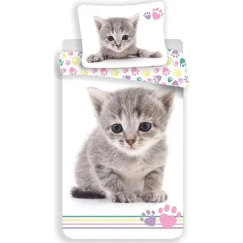 Povlečení JERRY FABRICS Kitten colour 140 x 200, 70 x 90 cm zipový uzávěr