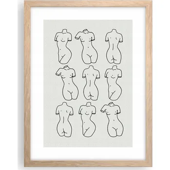 Obraz Obraz plakát v rámu světlý dub do obýváku 30x40 tělo foto plakáty na zeď