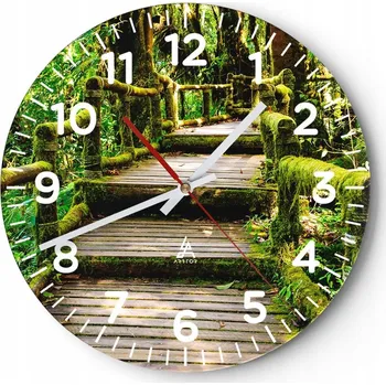 Hodiny Nástěnné hodiny do obýváku 40x40 Natura Kulatý Skleněné hodiny Loft Tiché