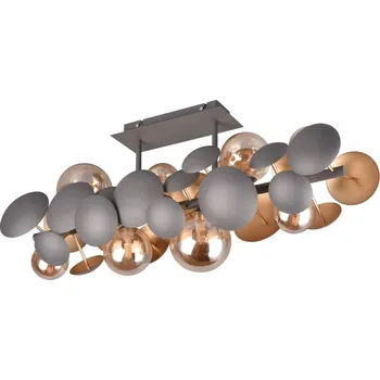 Stropní svítidlo se skleněným stínidlem v šedo-zlaté barvě 76x22 cm Bubble – Trio Select ID_1615028