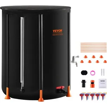 VEVOR Skládací sud na dešťovou vodu 378,5 l s kohoutky a přepadovou sadou
