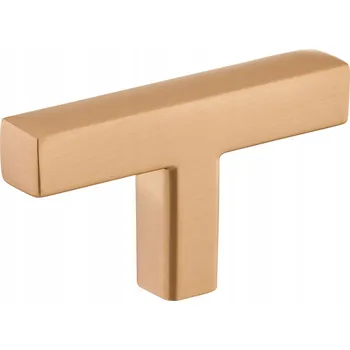 Nábytkové kování NÁBYTKOVÁ ÚCHYTKA T-BAR ČTVERCOVÁ ZLATÁ KARTÁČOVANÁ 50mm