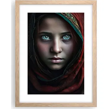 Obraz Obraz plakát v rámu světlý dub do obýváku 30x40 dívka plakáty na zeď