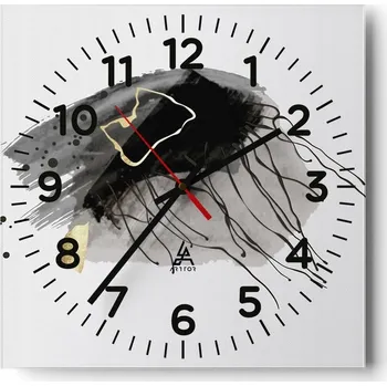 Hodiny Kuchyňské nástěnné hodiny 30x30 Abstrakce Skleněné hodiny do obýváku Moderní Tiché