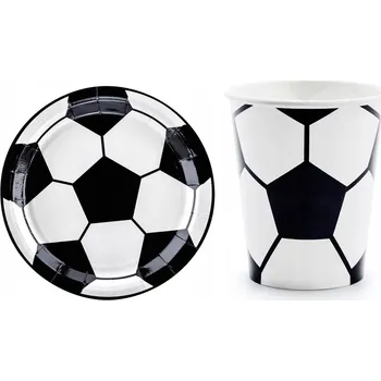 Jednorázové nádobí Papírové talířky a kelímky s motivem fotbalového míče