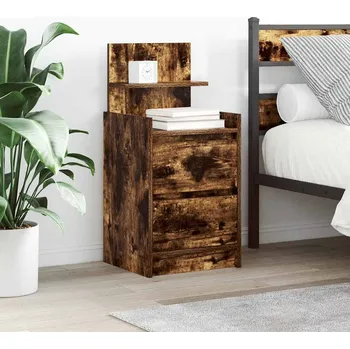 Noční stolek vidaXL Noční skříňky se 2 zásuvkami 2 ks Kouřový dub 38x34x80 cm