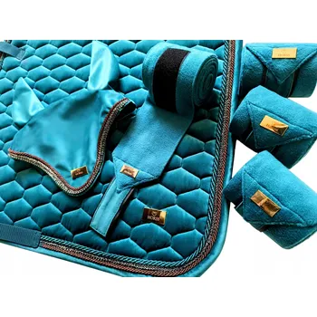 Horss - podsedlová dečka COB pro koně Velvet - Teal - mořská