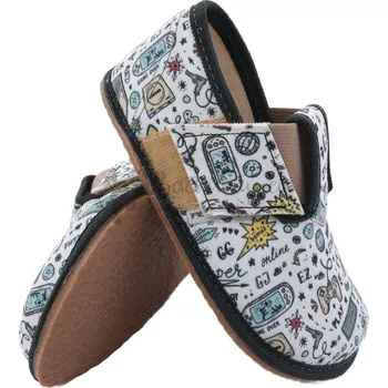 Chlapecké bačkory PEGRES barefoot pantofle BF01 Gaming černá - vel. 20