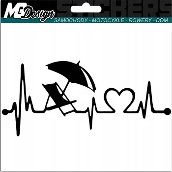 Samolepicí dekorace na vozidlo SAMOLEPKA na auto PULS ŽIVOTA LEHÁTKO PLÁŽ 7x15