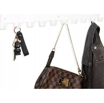 Věšák Wieszak metalowy klasyczny na ubrania loft 19 háčků, bílý