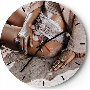 Hodiny Velké nástěnné hodiny 40x40 cm, skleněné tělo, Kulatý, tiché