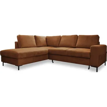 Pohovka Oranžovohnědá manšestrová rozkládací rohová pohovka (levý roh) Lofty Lilly – Miuform ID_1681578