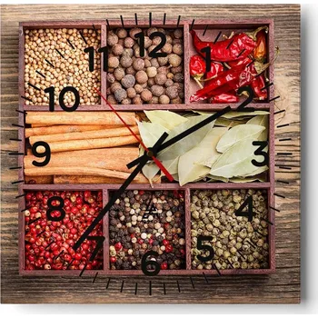 Hodiny Nástěnné hodiny do obýváku 40x40 Gastronomie Bezhlučné hodiny na skle Tiché