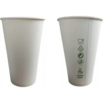Jednorázové nádobí Papírový kelímek Bílý 400 - 420ml 0% plastu BEZ POPLATKU ZA JEDNORÁZOVÉ PLASTY 50 Ks