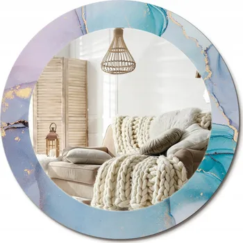 Zrcadlo Zrcadlo s potiskem do koupelny, kuchyně, předsíně, abstraktní tekutina, průměr 60 cm