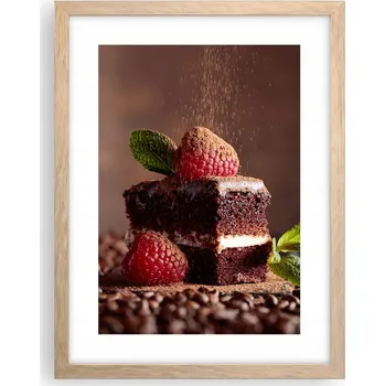 Obraz Obraz plakát v rámu světlý dub do obýváku 30x40 dort plakáty na zeď