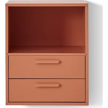 Noční stolek Cihlově červený nástěnný noční stolek se 2 zásuvkami Keep by Hammel ID_1427719