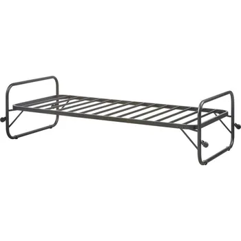 Postel Černá kovová skládací jednolůžková postel s roštem 90x200 cm Lucy – WOOOD ID_1661240