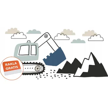 Samolepící dekorace Samolepka na stěnu pro děti – bagr, rypadlo