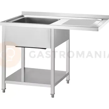 Nerezový dřez Stůl s dřezem vlevo a prostorem pro lednici nebo myčku 1000x700x900 mm, šroubovaný | GREDIL, 672527