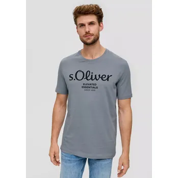 s.Oliver pánské basic triko s nápisem šedé Velikost: XXL