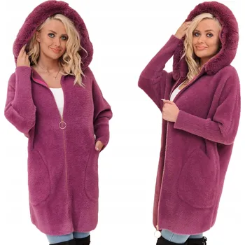 Dámský kabát Soprato dámský kabát oversize S KAPUCÍ S KOŽÍŠKEM přechodný univerzální