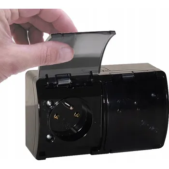 Elektrická zásuvka Elektrická Zásuvka hermetická Viplast černá