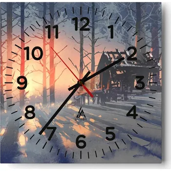 Hodiny Kuchyňské nástěnné hodiny 30x30 Krajina Skleněné hodiny do obýváku Moderní Tiché