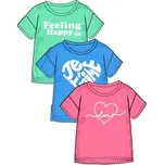 Tričko dívčí s krátkým rukávem 3pack, Minoti, 14tee 53, Holka - 128/134