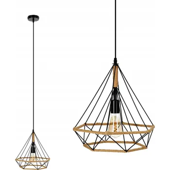 Závěsné svítidlo VIENNA LOFT jutový provaz a kov STROPNÍ 1xE27 moderní