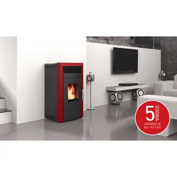 Krbová kamna AlfaPlam COMMO 15 ECO červená - peletová kamna s výměníkem