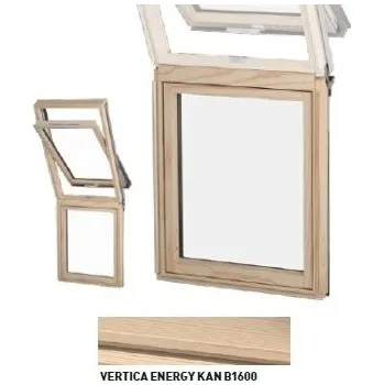 Okno DAKEA VERTICA ENERGY - Dřevěné fasádní okno KAN B1600 - M31A - rozměr 78*60cm