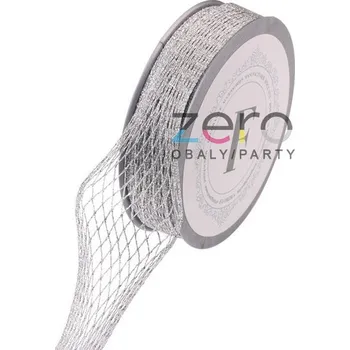 Stuha Stuha tkaná 'roztahovací' 2 cm x 5 m - stříbrná