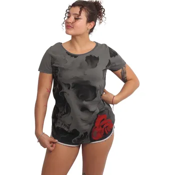 Dámská móda Dámské tričko Floating Curved Crew Neck T-Shirt - L