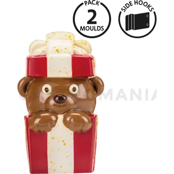 Čokoládová tyčinka 3D forma - medvídek v dárkové krabici 4+4 63x54x101 mm | MARTELLATO, 20SR106