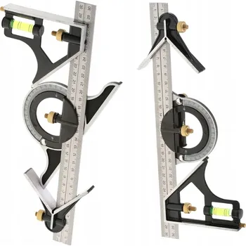 Úhloměr Univerzální úhelník HuW KĄTOWNIK WIELOFUNKCYJNY STALOWY 300mm 300